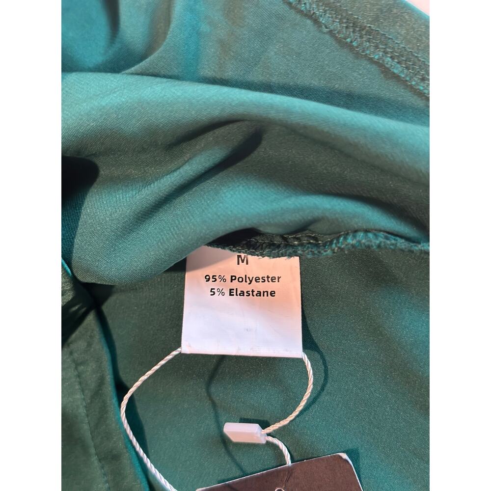 AVANOVA Emerald Green women’s Satin Wrap Blouse Sleeveless V Neck Top Medium NWT - Picture 8 of 8